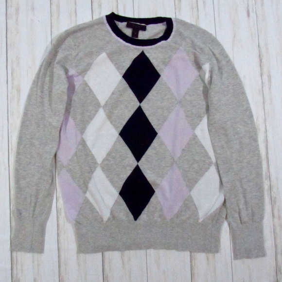 J. Crew Sweaters - J. Crew Argyle Cotton Sweater XS